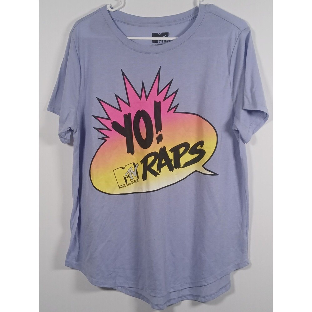 Yo! MTV Raps Logo Purple T-Shirt  Pink Yellow Gradient 3XL GUC Retro 90s Style